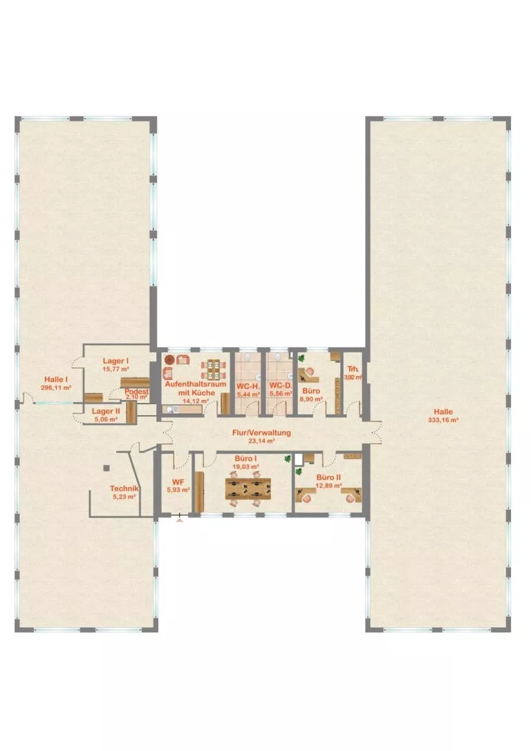 Immobilienangebot - Deißlingen-Lauffen - Alle - TOP-Gewerbehalle auf 752 m². Besonders hell.
3 Büros, Aufenthaltsraum, Toiletten. Stellplätze.