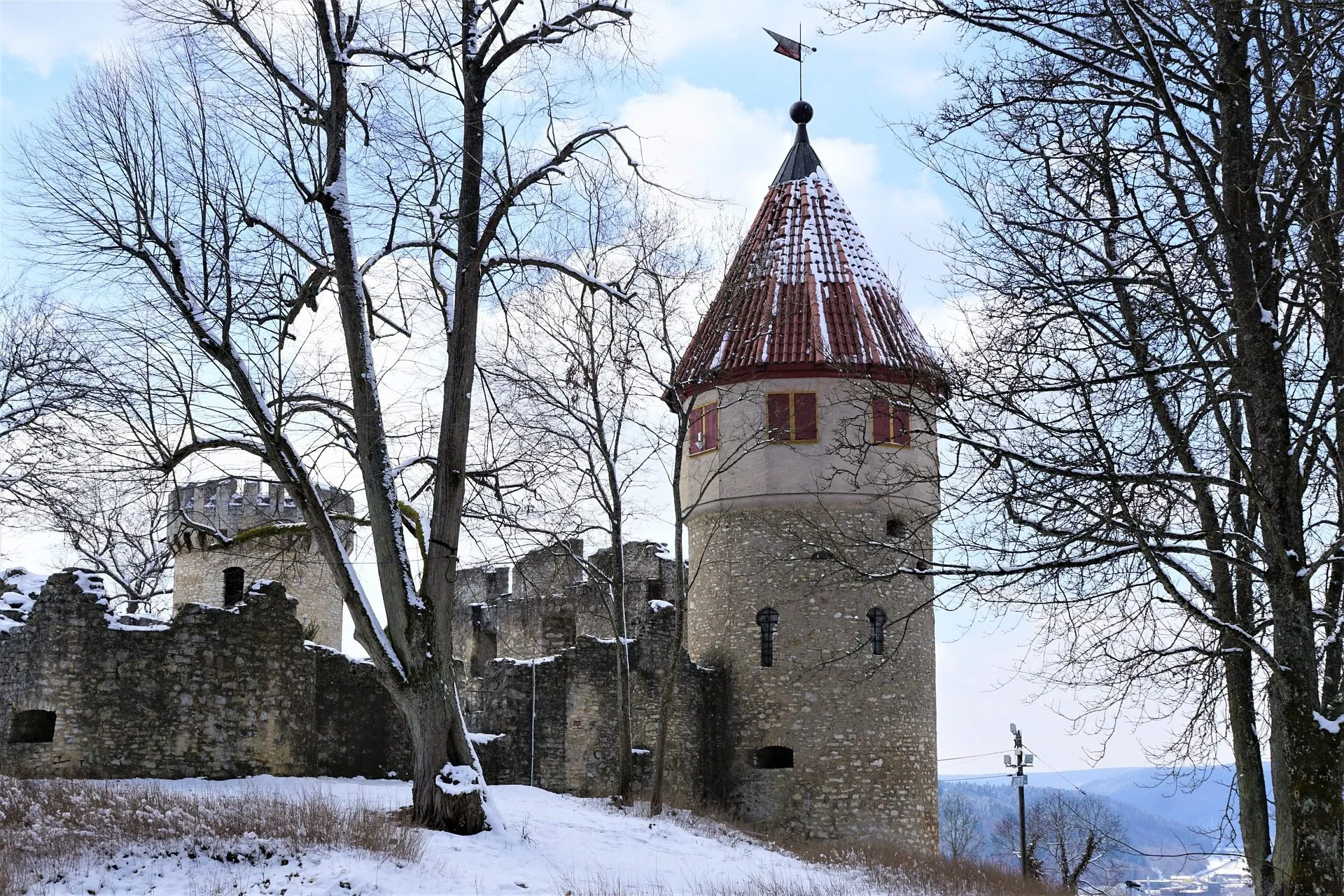 Burgruine Honberg in Tuttlingen im Winter