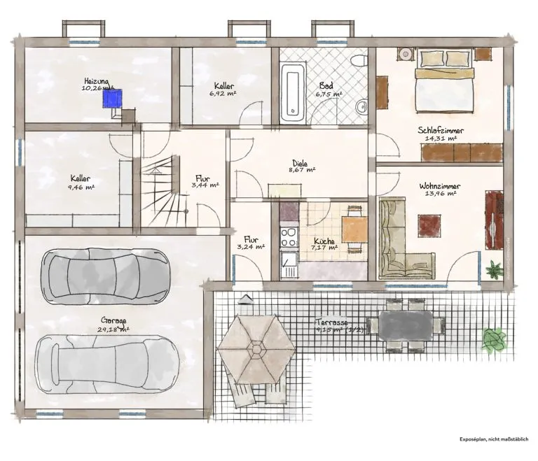 Immobilienangebot - Friedenweiler - Alle - Sorry...leider reserviert. Wohnen auf einer Ebene. 7 Zimmer. 206 m². Einliegerwohnung. 4 Garagen.